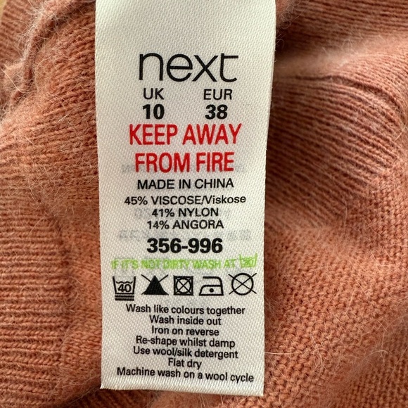 Angora Longline Crewneck Fuzzy Sweater with Rhinestones Size US 10 - Picture 4 of 14